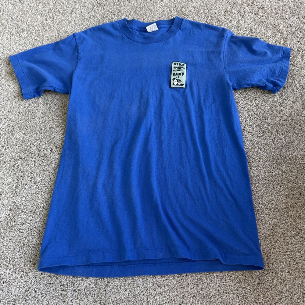 Vintage Nike Sports Leadership Camp Shirt Mens M Blue Coach Graphic Tee T-Shirt